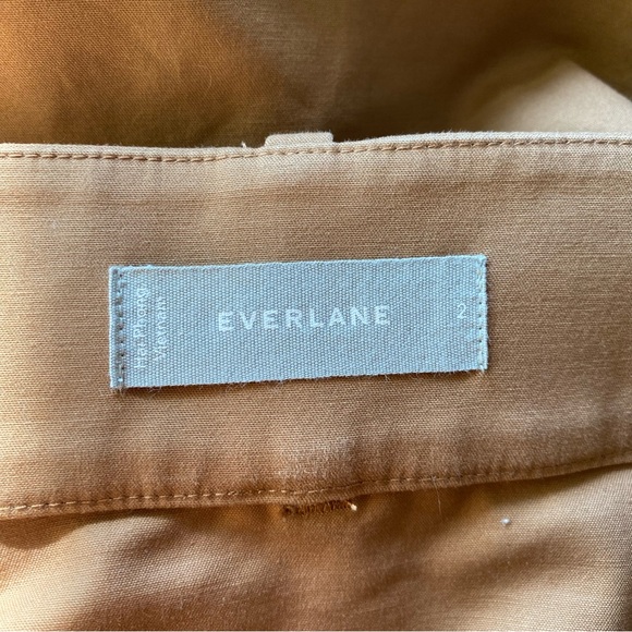 NWOT EVERLANE Honey Brown Button Front A-Line Skirt size 2 - Picture 7 of 10